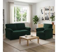 vidaXL Juego de Sofá 2 uds. Verde Oscuro Terciopelo