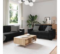 vidaXL Juego de Sofá 3 pcs Negro 221 x 80 x 80 cm Terciopelo