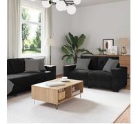 Juego De Sofá 3 Pcs Negro 221 X 80 X 80 Cm Terciopelo Vidaxl