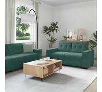 Juego De Sofá 3 Pcs Verde Oscuro 221 X 80 X 80 Cm Terciopelo Vidaxl