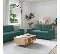 Juego De Sofá 3 Pcs Verde Oscuro 221 X 80 X 80 Cm Terciopelo Vidaxl