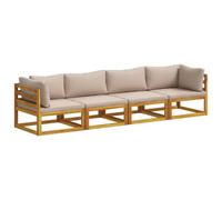 vidaXL Juego de Sofá 4 uds. Natural Madera de Acacia Sólida