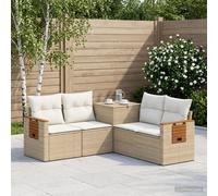 vidaXL Juego de Sofá 5 uds. Beige y blanco crema 179 x 179 x 85 cm