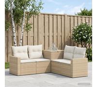 vidaXL Juego de Sofá 5 uds. Beige y Blanco Crema