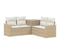 vidaXL Juego de Sofá 5 uds. Beige y Blanco Crema