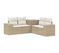 vidaXL Juego de Sofá 5 uds. Beige y Blanco Crema