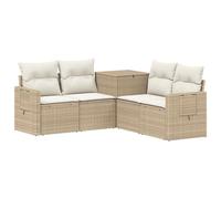 vidaXL Juego de Sofá 5 uds. Beige y Blanco Crema