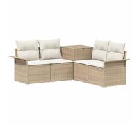 vidaXL Juego de Sofá 5 uds. Beige y Blanco Crema