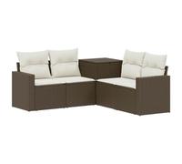 vidaXL Juego de Sofá 5 uds. Marrón y Crema Blanca