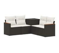 vidaXL Juego de Sofá 5 uds. Negro y Blanco Crema