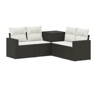 vidaXL Juego de Sofá 5 uds. Negro y Blanco Crema