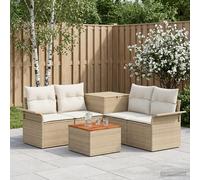 vidaXL Juego de Sofá 6 uds. 4-Número de plazas Beige y Blanco Crema
