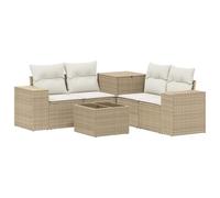 vidaXL Juego de Sofá 6 uds. Beige y Blanco Crema
