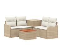 vidaXL Juego de Sofá 6 uds. Beige y Blanco Crema
