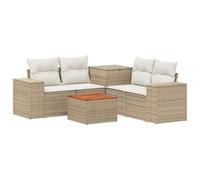 vidaXL Juego de Sofá 6 uds. Beige y Blanco Crema