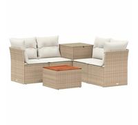 vidaXL Juego de Sofá 6 uds. Beige y Blanco Crema
