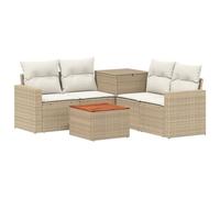 vidaXL Juego de Sofá 6 uds. Beige y Blanco Crema
