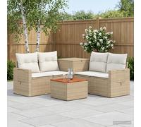vidaXL Juego de Sofá 6 uds. Beige y Blanco Crema