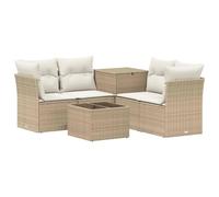 vidaXL Juego de Sofá 6 uds. Beige y Blanco Crema