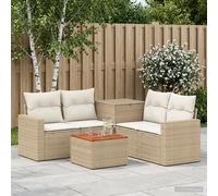 vidaXL Juego de Sofá 6 uds. Beige y Blanco Crema