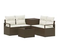 vidaXL Juego de Sofá 6 uds. Marrón y Crema Blanca
