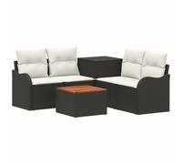 vidaXL Juego de Sofá 6 uds. Negro y Blanco Crema