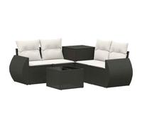 vidaXL Juego de Sofá 6 uds. Negro y Blanco Crema