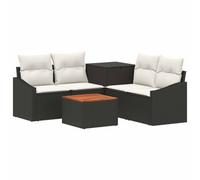 vidaXL Juego de Sofá 6 uds. Negro y Blanco Crema