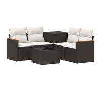vidaXL Juego de Sofá 6 uds. Negro y Blanco Crema