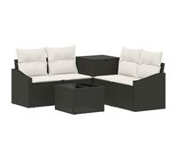 vidaXL Juego de Sofá 6 uds. Negro y Blanco Crema