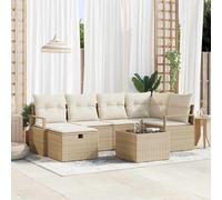 vidaXL Juego de Sofá 7 uds. 6-Número de plazas Beige y Crema