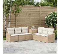 vidaXL Juego de Sofá 7 uds. Beige y Blanco Crema