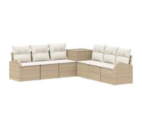 vidaXL Juego de Sofá 7 uds. Beige y Blanco Crema