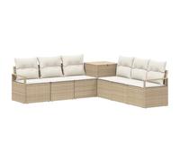 vidaXL Juego de Sofá 7 uds. Beige y Blanco Crema