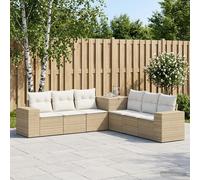 vidaXL Juego de Sofá 7 uds. Beige y blanco crema