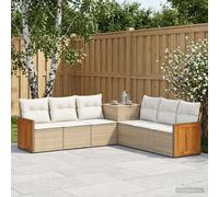 vidaXL Juego de Sofá 7 uds. Beige y blanco crema