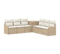 vidaXL Juego de Sofá 7 uds. Beige y Blanco Crema