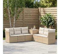 vidaXL Juego de Sofá 7 uds. Beige y blanco crema 234 x 234 x 85 cm