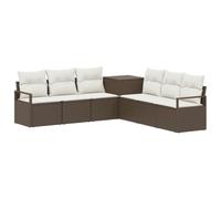 vidaXL Juego de Sofá 7 uds. Marrón y Crema Blanca