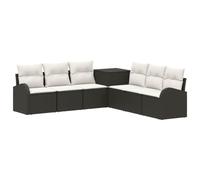vidaXL Juego de Sofá 7 uds. Negro y Blanco Crema