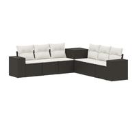 vidaXL Juego de Sofá 7 uds. Negro y Blanco Crema