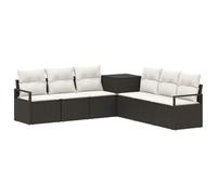 vidaXL Juego de Sofá 7 uds. Negro y Blanco Crema