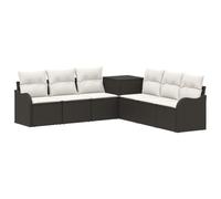 vidaXL Juego de Sofá 7 uds. Negro y Blanco Crema