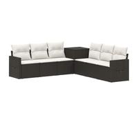 vidaXL Juego de Sofá 7 uds. Negro y Blanco Crema