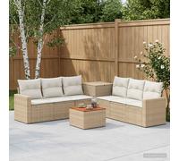 vidaXL Juego de Sofá 8 uds. Beige y blanco crema