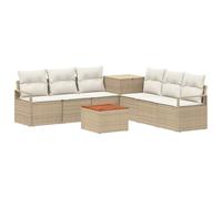 vidaXL Juego de Sofá 8 uds. Beige y Blanco Crema