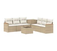vidaXL Juego de Sofá 8 uds. Beige y Blanco Crema