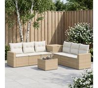 vidaXL Juego de Sofá 8 uds. Beige y blanco crema