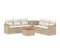 vidaXL Juego de Sofá 8 uds. Beige y Blanco Crema