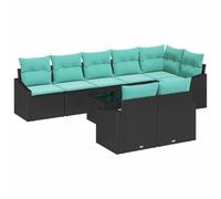 vidaXL Juego de Sofá con cojín 9 pcs Negro ratán sintético, Juego de sofá Modular Moderno para jardín y terraza, Asientos duraderos, Muebles Ligeros y Resistentes a la Intemperie